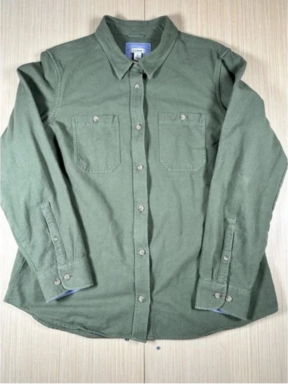 L.L. Bean Women’s Olive Green Casual Button-Down Shirt